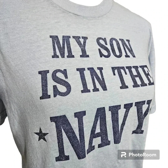 Vintage Single Stich "My Son is in the Navy" Navy Mom T Shirt - Picture 5 of 7
